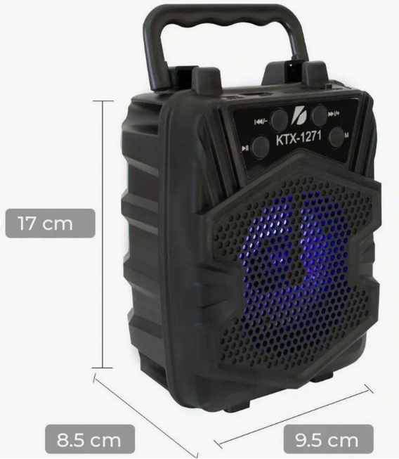 Parlante Bluetooth 3″ con luz LED GTS-1271